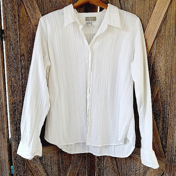 THE TERRITORY AHEAD Textured White Cotton Button Down Shirt XL - Picture 10 of 10